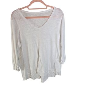 Elliott Lauren White Long Sleeve Cotton Top